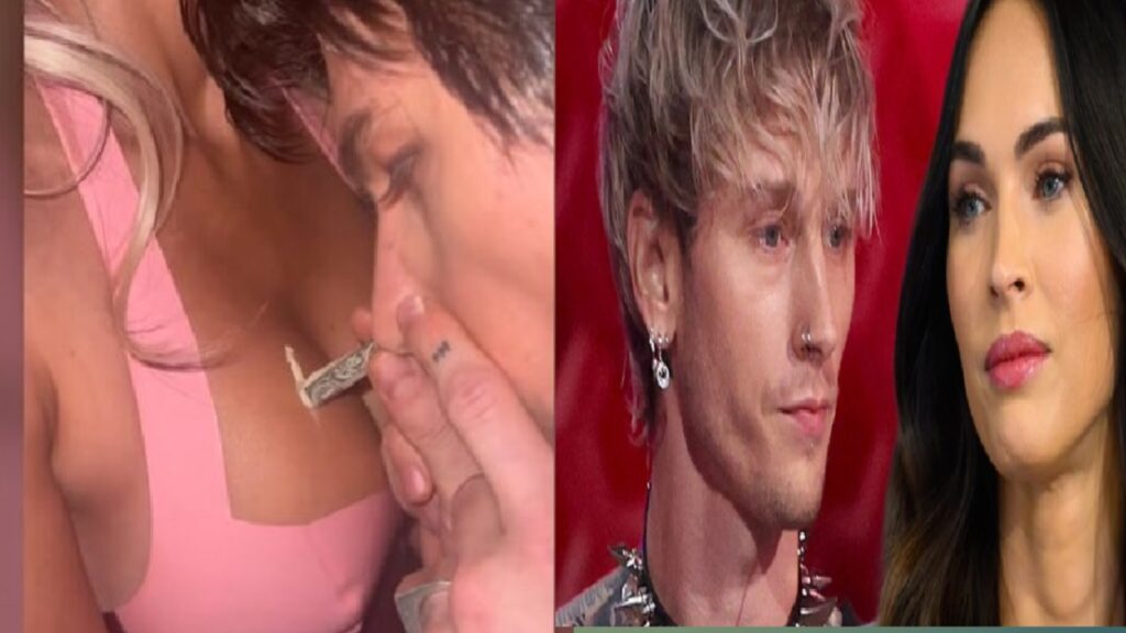 Machine Gun Kelly appears to snort white powder off Megan Fox